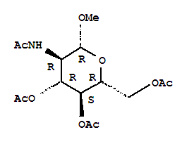甲基 2-乙酰氨基-3,4,6-O-三乙酰基-2-脫氧-BETA-D-吡喃葡萄糖苷結(jié)構(gòu)式_2771-48-4結(jié)構(gòu)式