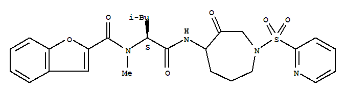 (9ci)-n-[(1s)-1-[[[六氫-3-氧代-1-(2-吡啶磺?；?-1H-氮雜革-4-基]氨基]羰基]-3-甲基丁基]-n-甲基-2-苯并呋喃羧酰胺結(jié)構(gòu)式_281214-97-9結(jié)構(gòu)式