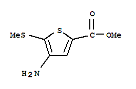 2-Thiophenecarboxylicacid,4-amino-5-(methylthio)-,methylester(9ci)Structure,288370-80-9Structure 2-Thiophenecarboxylicacid,4-amino-5-(methylthio)-,methylester(9ci) Structure,288370-80-9Structure