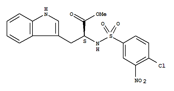 2-([(4-氯-3-硝基苯基)磺?；鵠氨基)-3-(1H-吲哚-3-基)丙酸甲酯結(jié)構(gòu)式_302333-12-6結(jié)構(gòu)式