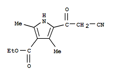 (9ci)-5-(氰基乙?；?-2,4-二甲基-1H-吡咯-3-羧酸乙酯結(jié)構(gòu)式_303126-23-0結(jié)構(gòu)式