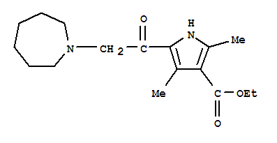 (9ci)-5-[(六氫-1H-氮雜革-1-基)乙?；鵠-2,4-二甲基-1H-吡咯-3-羧酸乙酯結(jié)構(gòu)式_304683-87-2結(jié)構(gòu)式