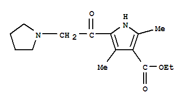 (9ci)-2,4-二甲基-5-(1-吡咯烷乙?；?-1H-吡咯-3-羧酸乙酯結(jié)構(gòu)式_304683-91-8結(jié)構(gòu)式