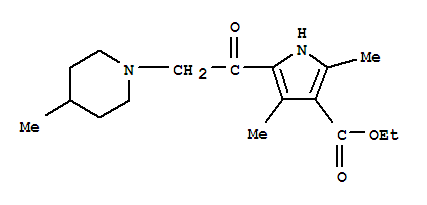(9ci)-2,4-二甲基-5-[(4-甲基-1-哌啶基)乙?；鵠-1H-吡咯-3-羧酸乙酯結(jié)構(gòu)式_307324-33-0結(jié)構(gòu)式