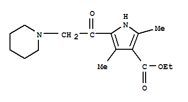 (9ci)-2,4-二甲基-5-(1-哌啶基乙?；?-1H-吡咯-3-羧酸乙酯結(jié)構(gòu)式_307341-05-5結(jié)構(gòu)式