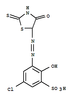 5-氯-3-[(2-硫氧代-4-氧代噻唑烷-5-基)氮雜]-2-羥基苯磺酸結(jié)構(gòu)式_32041-50-2結(jié)構(gòu)式