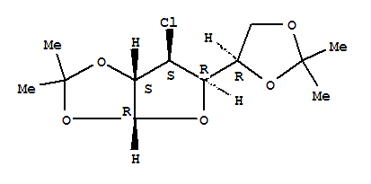 3-氯-3-脫氧-1,2:5,6-二異亞丙基-alpha-d-呋喃葡萄糖結(jié)構(gòu)式_32785-94-7結(jié)構(gòu)式
