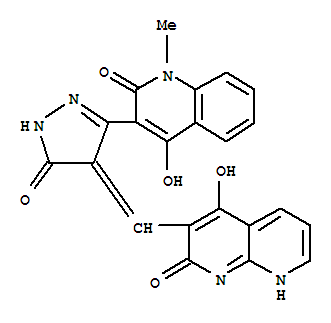 (9ci)-3-[[3-(1,2-二氫-4-羥基-1-甲基-2-氧代-3-喹啉)-1,5-二氫-5-氧代-4H-吡唑-4-基]甲基]-4-羥基-1,8-萘啶-2(1h)-酮結(jié)構(gòu)式_329731-87-5結(jié)構(gòu)式