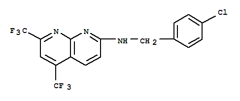 (9ci)-n-[(4-氯苯基)甲基]-5,7-雙(三氟甲基)-1,8-萘啶-2-胺結構式_337928-15-1結構式