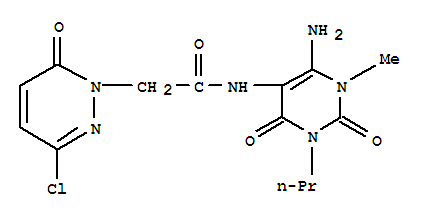 1(6H)-pyridazineacetamide, n-(6-amino-1,2,3,4-tetrahydro-1-methyl-2,4-dioxo-3-propyl-5-pyrimidinyl)-3-chloro-6-oxo-Structure,346407-26-9Structure 1(6H)-pyridazineacetamide, n-(6-amino-1,2,3,4-tetrahydro-1-methyl-2,4-dioxo-3-propyl-5-pyrimidinyl)-3-chloro-6-oxo- Structure,346407-26-9Structure