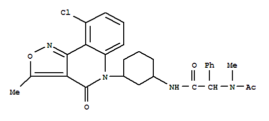 (9CI)-Alpha-(乙?；谆被?-N-[3-(9-氯-3-甲基-4-氧代異噁唑并[4,3-C]喹啉-5(4H)-基)環(huán)己基]-乙酰胺結(jié)構(gòu)式_347179-80-0結(jié)構(gòu)式