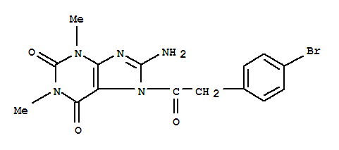 (9ci)-8-氨基-7-[(4-溴苯基)乙?；鵠-3,7-二氫-1,3-二甲基-1H-嘌呤-2,6-二酮結(jié)構(gòu)式_3649-36-3結(jié)構(gòu)式