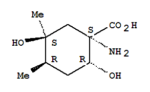 (1R,2S,4S,5R)-Rel-(9Ci)-1-氨基-2,5-二羥基-4,5-二甲基-環(huán)己烷羧酸結(jié)構(gòu)式_367507-93-5結(jié)構(gòu)式