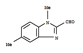 (9ci)-1,5-二甲基-1H-苯并咪唑-2-羧醛結(jié)構(gòu)式_37735-10-7結(jié)構(gòu)式