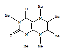 2,4(1H,3h)-pteridinedione,5-acetyl-5,6,7,8-tetrahydro-1,3,6,7,8-pentamethyl-Structure,37921-30-5Structure 2,4(1H,3h)-pteridinedione,5-acetyl-5,6,7,8-tetrahydro-1,3,6,7,8-pentamethyl- Structure,37921-30-5Structure