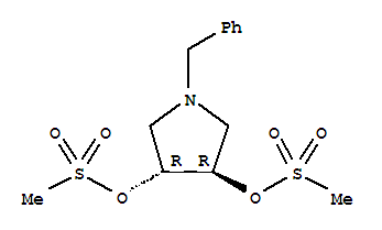 (3R,4R)-1-芐基-3,4-吡咯烷二基二甲烷磺酸酯結(jié)構(gòu)式_380357-38-0結(jié)構(gòu)式