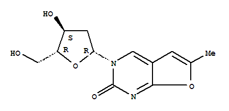 6-甲基-3-(beta-d-2-脫氧-呋核亞硝脲)呋喃并[2,3-d]嘧啶-2-酮結(jié)構(gòu)式_383897-60-7結(jié)構(gòu)式