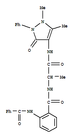 (9ci)-2-(苯甲?；被?-n-[2-[(2,3-二氫-1,5-二甲基-3-氧代-2-苯基-1H-吡唑-4-基)氨基]-1-甲基-2-氧代乙基]-苯甲酰胺結(jié)構(gòu)式_384344-81-4結(jié)構(gòu)式