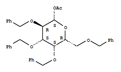 1-O-乙酰基-2,3,4,6-四-O-芐基-beta-D-吡喃半乳糖結(jié)構(gòu)式_3866-62-4結(jié)構(gòu)式
