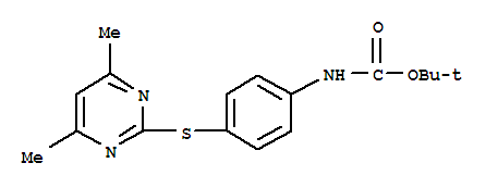 (9Ci)-[4-[(4,6-二甲基-2-嘧啶)硫代]苯基]-氨基甲酸 1,1-二甲基乙酯結(jié)構(gòu)式_389117-32-2結(jié)構(gòu)式