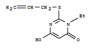 4(3H)-pyrimidinone,3-ethyl-6-hydroxy-2-(2-propenylthio)-(9ci)Structure,415714-54-4Structure 4(3H)-pyrimidinone,3-ethyl-6-hydroxy-2-(2-propenylthio)-(9ci) Structure,415714-54-4Structure