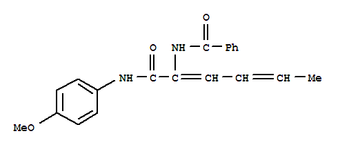 (9ci)-n-[1-[[(4-甲氧基苯基)氨基]羰基]-1,3-戊二烯基]-苯甲酰胺結(jié)構(gòu)式_418796-54-0結(jié)構(gòu)式