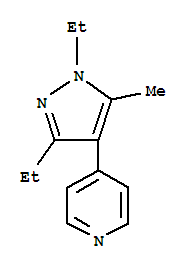 (9CI)-4-(1,3-二乙基-5-甲基-1H-吡唑-4-基)-吡啶結(jié)構(gòu)式_419571-61-2結(jié)構(gòu)式