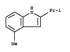 (9ci)-4-甲基-2-(1-甲基乙基)-1H-吲哚結(jié)構(gòu)式_42958-23-6結(jié)構(gòu)式