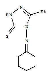 3H-1,2,4-triazole-3-thione,4-(cyclohexylideneamino)-5-ethyl-2,4-dihydro-(9ci)Structure,451450-93-4Structure 3H-1,2,4-triazole-3-thione,4-(cyclohexylideneamino)-5-ethyl-2,4-dihydro-(9ci) Structure,451450-93-4Structure