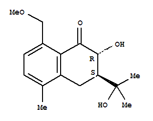 3,4-二氫-2α-羥基-3β-(1-羥基-1-甲基乙基)-8-甲氧基甲基-5-甲基萘-1(2H)-酮結(jié)構(gòu)式_53915-44-9結(jié)構(gòu)式
