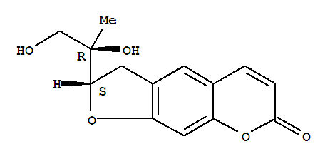2-(1,2-二羥基-1-甲基乙基)-2,3-二氫-7h-呋喃并[3,2-g][1]苯并吡喃-7-酮結(jié)構(gòu)式_54854-90-9結(jié)構(gòu)式