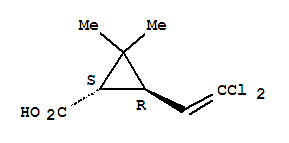Trans-3-(2,2-dichlorovinyl)-2,2-dimethylcyclopropanecarboxylic acidStructure,59042-50-1Structure Trans-3-(2,2-dichlorovinyl)-2,2-dimethylcyclopropanecarboxylic acid Structure,59042-50-1Structure