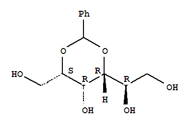 2,4-O-亞芐基-D-葡萄糖醇結(jié)構(gòu)式_61340-09-8結(jié)構(gòu)式