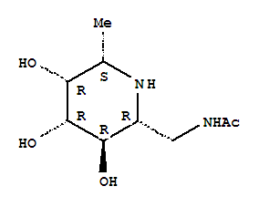 (9ci)-n-[[(2r,3r,4r,5r,6s)-3,4,5-三羥基-6-甲基-2-哌啶基]甲基]-乙酰胺結(jié)構(gòu)式_637772-10-2結(jié)構(gòu)式