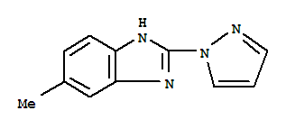(9ci)-5-甲基-2-(1H-吡唑-1-基)-1H-苯并咪唑結(jié)構(gòu)式_6488-89-7結(jié)構(gòu)式