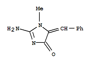 4H-imidazol-4-one,2-amino-1,5-dihydro-1-methyl-5-(phenylmethylene)-Structure,6964-11-0Structure 4H-imidazol-4-one,2-amino-1,5-dihydro-1-methyl-5-(phenylmethylene)- Structure,6964-11-0Structure
