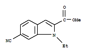 (9ci)-6-氰基-1-乙基-1H-吲哚-2-羧酸甲酯結(jié)構(gòu)式_701305-41-1結(jié)構(gòu)式