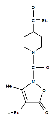 (9CI)-4-苯甲?；?1-[[3-甲基-4-(1-甲基乙基)-5-氧代-2(5H)-異噁唑基]羰基]-哌啶結構式_706804-87-7結構式