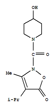 (9ci)-1-[[3-甲基-4-(1-甲基乙基)-5-氧代-2(5h)-異噁唑基]羰基]-4-羥基哌啶結(jié)構(gòu)式_706804-90-2結(jié)構(gòu)式