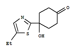 Cyclohexanone, 4-(5-ethyl-2-thiazolyl)-4-hydroxy-(9ci)Structure,708274-05-9Structure Cyclohexanone, 4-(5-ethyl-2-thiazolyl)-4-hydroxy-(9ci) Structure,708274-05-9Structure