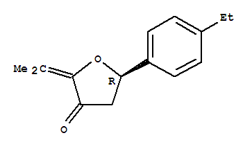 3(2H)-furanone,5-(4-ethylphenyl)dihydro-2-(1-methylethylidene)-,(5r)-(9ci)Structure,724477-84-3Structure 3(2H)-furanone,5-(4-ethylphenyl)dihydro-2-(1-methylethylidene)-,(5r)-(9ci) Structure,724477-84-3Structure