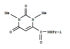 (9ci)-1,2,3,6-四氫-1,3-二甲基-n-(1-甲基乙基)-2,6-二氧代-4-嘧啶羧酰胺結(jié)構(gòu)式_725692-75-1結(jié)構(gòu)式