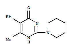 4(1H)-pyrimidinone,5-ethyl-6-methyl-2-(1-piperidinyl)-(9ci)Structure,727390-78-5Structure 4(1H)-pyrimidinone,5-ethyl-6-methyl-2-(1-piperidinyl)-(9ci) Structure,727390-78-5Structure