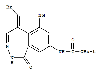 N-(2-溴-5,6-二氫-6-氧代-1H-吡咯并[4,3,2-ef][2,3]苯并二氮雜-8-基)-氨基甲酸-1,1-二甲基乙酯結(jié)構(gòu)式_731810-59-6結(jié)構(gòu)式