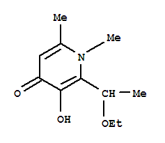 4(1H)-pyridinone, 2-(1-ethoxyethyl)-3-hydroxy-1,6-dimethyl-(9ci)Structure,735251-32-8Structure 4(1H)-pyridinone, 2-(1-ethoxyethyl)-3-hydroxy-1,6-dimethyl-(9ci) Structure,735251-32-8Structure
