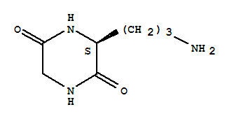 2,5-Piperazinedione,3-(3-aminopropyl)-,(s)-(9ci)Structure,74838-81-6Structure 2,5-Piperazinedione,3-(3-aminopropyl)-,(s)-(9ci) Structure,74838-81-6Structure