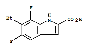 (9ci)-6-乙基-5,7-二氟-1H-吲哚-2-羧酸結(jié)構(gòu)式_749242-76-0結(jié)構(gòu)式