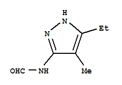n-(5-乙基-4-甲基-1H-吡唑-3-基)-甲酰胺結(jié)構(gòu)式_75077-06-4結(jié)構(gòu)式