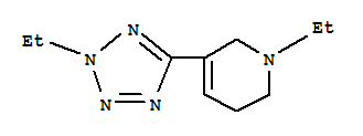 (9CI)-1-乙基-3-(2-乙基-2H-四唑-5-基)-1,2,5,6-四氫-吡啶結(jié)構(gòu)式_752958-57-9結(jié)構(gòu)式