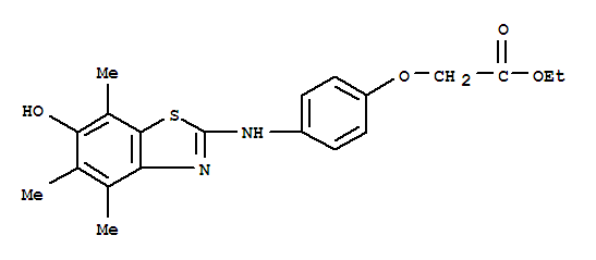 (9ci)-[4-[(6-羥基-4,5,7-三甲基-2-苯并噻唑)氨基]苯氧基]-乙酸乙酯結(jié)構式_757151-39-6結(jié)構式